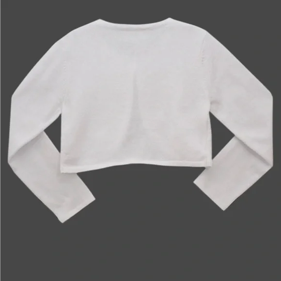 Bonnie Jean White Cardigan Knit Long Sleeve Fashion Cotton toddler Girl 5/ 5T - Picture 2 of 7